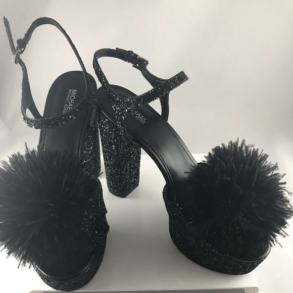 feather platform heels